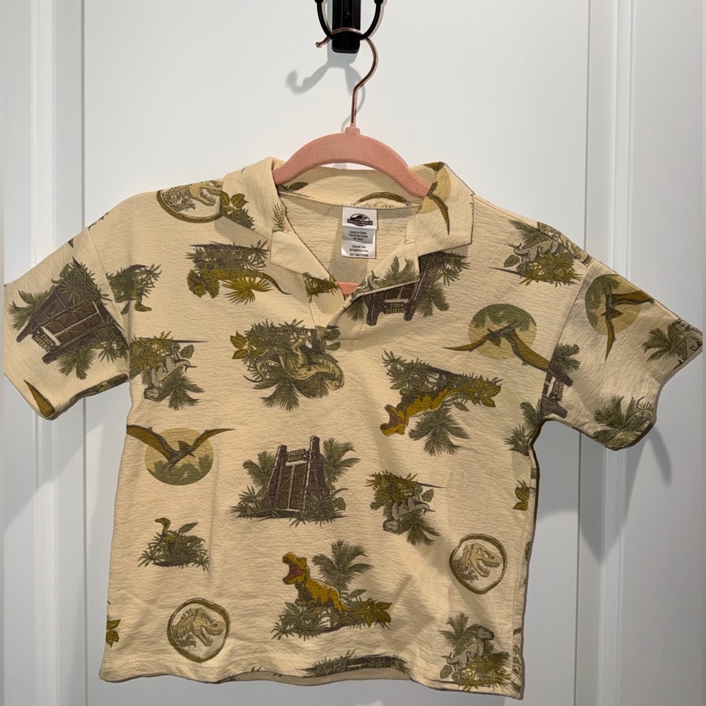 Jurassic World Retro Safari Camp Shirt - 100% Cotton - Size 5T